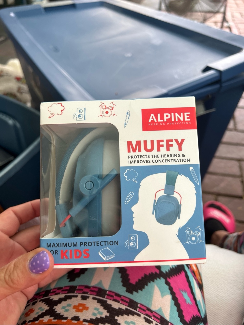 Alpine Muffy Kids Hearing Protection Headphones - Blue and White